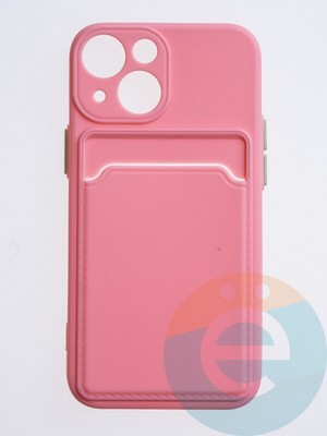 Накладка силиконовая Winter с кардхолдером для Apple iPhone 13 Mini розовая - фото 63091