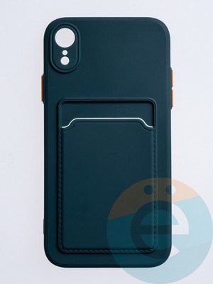 Накладка силиконовая Winter с кардхолдером для Apple iPhone XR зеленая - фото 63137