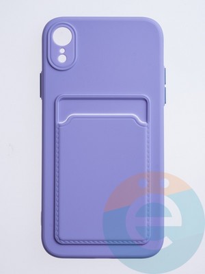 Накладка силиконовая Winter с кардхолдером для Apple iPhone XR сиреневая - фото 63143
