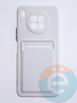 Накладка силиконовая Winter с кардхолдером для Huawei Honor 50 Lite белая - фото 63158