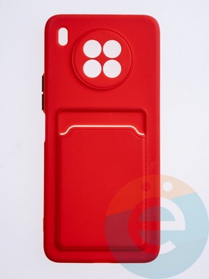 Накладка силиконовая Winter с кардхолдером для Huawei Honor 50 Lite красная - фото 63161