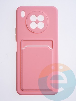 Накладка силиконовая Winter с кардхолдером для Huawei Honor 50 Lite розовая - фото 63162