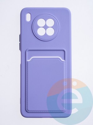 Накладка силиконовая Winter с кардхолдером для Huawei Honor 50 Lite сиреневая - фото 63165