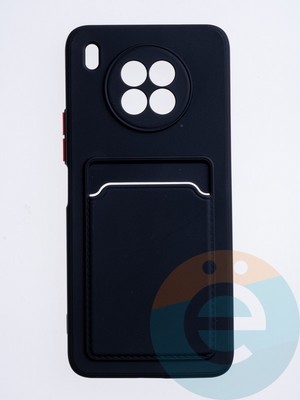 Накладка силиконовая Winter с кардхолдером для Huawei Honor 50 Lite черная - фото 63166