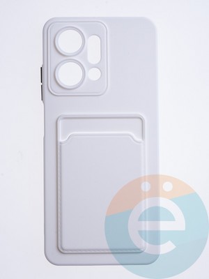 Накладка силиконовая Winter с кардхолдером для Huawei Honor X7A белая - фото 63167
