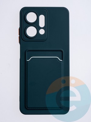 Накладка силиконовая Winter с кардхолдером для Huawei Honor X7A зеленая - фото 63168