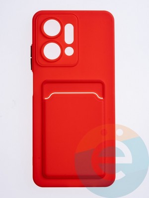 Накладка силиконовая Winter с кардхолдером для Huawei Honor X7A красная - фото 63171