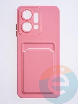 Накладка силиконовая Winter с кардхолдером для Huawei Honor X7A розовая - фото 63172