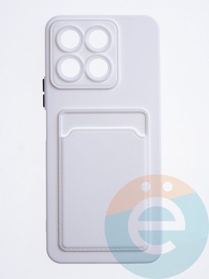 Накладка силиконовая Winter с кардхолдером для Huawei Honor X8A белая - фото 63177
