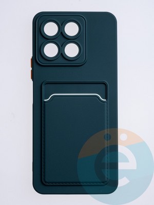 Накладка силиконовая Winter с кардхолдером для Huawei Honor X8A зеленая - фото 63180