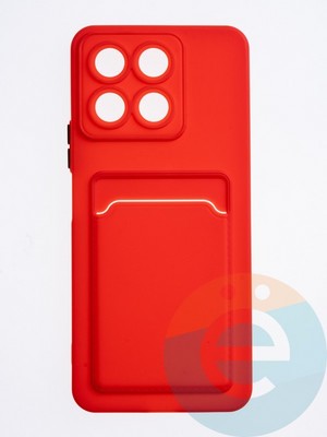 Накладка силиконовая Winter с кардхолдером для Huawei Honor X8A красная - фото 63183