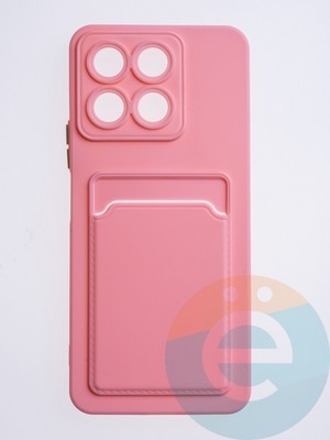 Накладка силиконовая Winter с кардхолдером для Huawei Honor X8A розовая - фото 63185