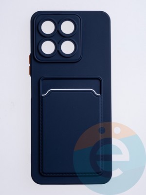 Накладка силиконовая Winter с кардхолдером для Huawei Honor X8A синяя - фото 63186