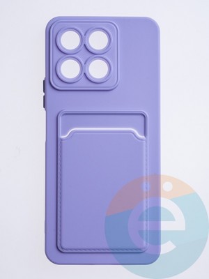 Накладка силиконовая Winter с кардхолдером для Huawei Honor X8A сиреневая - фото 63189