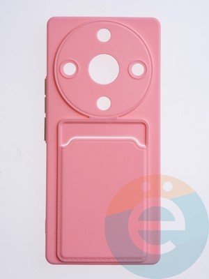 Накладка силиконовая Winter с кардхолдером для Huawei Honor X9A розовая - фото 63198