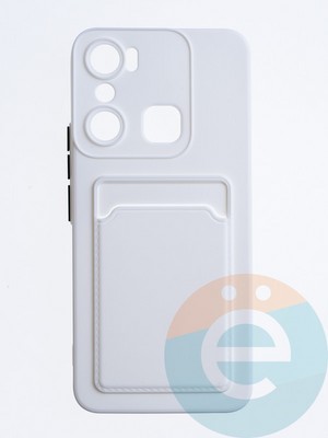 Накладка силиконовая Winter с кардхолдером для Infinix Hot 20i белая - фото 63213