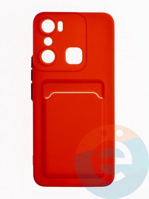 Накладка силиконовая Winter с кардхолдером для Infinix Hot 20i красная - фото 63217