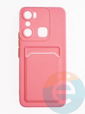 Накладка силиконовая Winter с кардхолдером для Infinix Hot 20i розовая - фото 63219