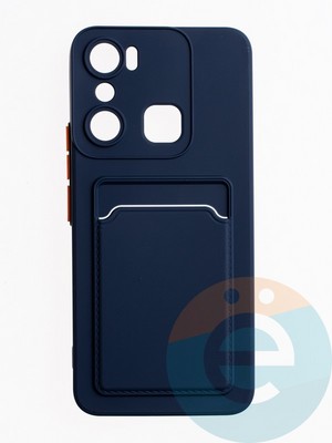 Накладка силиконовая Winter с кардхолдером для Infinix Hot 20i синяя - фото 63221