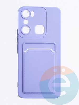Накладка силиконовая Winter с кардхолдером для Infinix Hot 20i сиреневая - фото 63223
