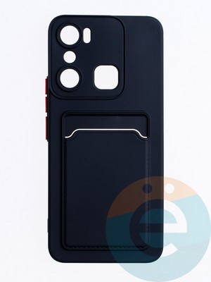 Накладка силиконовая Winter с кардхолдером для Infinix Hot 20i черная - фото 63226