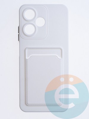 Накладка силиконовая Winter с кардхолдером для Infinix Hot 30 Play белая - фото 63229