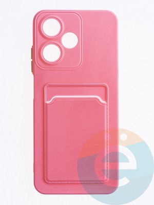 Накладка силиконовая Winter с кардхолдером для Infinix Hot 30 Play розовая - фото 63236