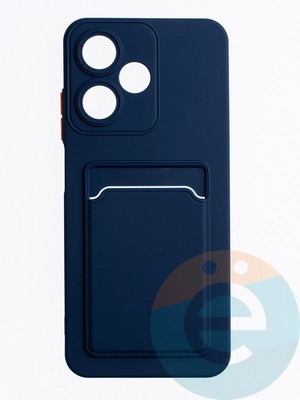 Накладка силиконовая Winter с кардхолдером для Infinix Hot 30 Play синяя - фото 63238