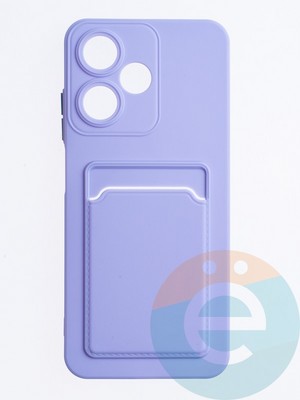 Накладка силиконовая Winter с кардхолдером для Infinix Hot 30 Play сиреневая - фото 63241