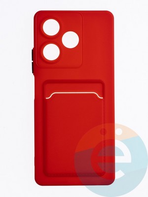 Накладка силиконовая Winter с кардхолдером для Infinix Hot 30 красная - фото 63250