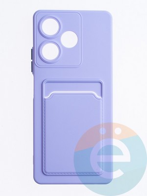 Накладка силиконовая Winter с кардхолдером для Infinix Hot 30 сиреневая - фото 63256
