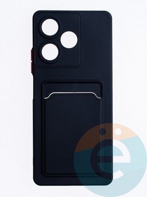 Накладка силиконовая Winter с кардхолдером для Infinix Hot 30 черная - фото 63257