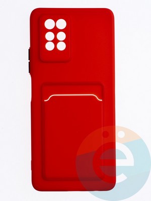 Накладка силиконовая Winter с кардхолдером для Infinix Note 10 Pro красная - фото 63262