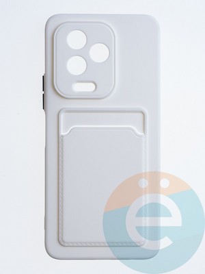 Накладка силиконовая Winter с кардхолдером для Infinix Note 12 2023 белая - фото 63271