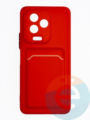 Накладка силиконовая Winter с кардхолдером для Infinix Note 12 2023 красная - фото 63274