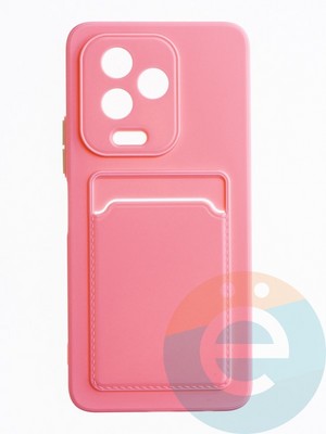 Накладка силиконовая Winter с кардхолдером для Infinix Note 12 2023 розовая - фото 63276