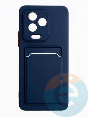 Накладка силиконовая Winter с кардхолдером для Infinix Note 12 2023 синяя - фото 63278