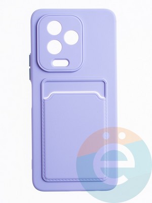 Накладка силиконовая Winter с кардхолдером для Infinix Note 12 2023 сиреневая - фото 63281