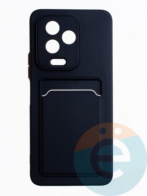 Накладка силиконовая Winter с кардхолдером для Infinix Note 12 2023 черная - фото 63282