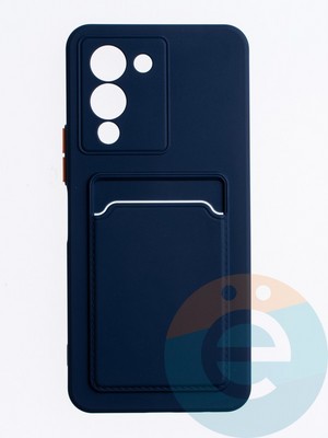 Накладка силиконовая Winter с кардхолдером для Infinix Note 12 G96 синяя - фото 63300