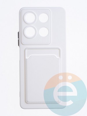 Накладка силиконовая Winter с кардхолдером для Infinix Note 30 белая - фото 63303