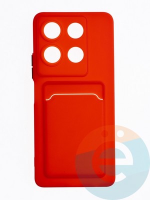 Накладка силиконовая Winter с кардхолдером для Infinix Note 30 красная - фото 63308