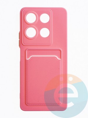Накладка силиконовая Winter с кардхолдером для Infinix Note 30 розовая - фото 63310