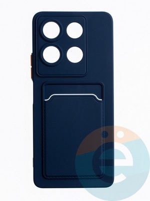 Накладка силиконовая Winter с кардхолдером для Infinix Note 30 синяя - фото 63311