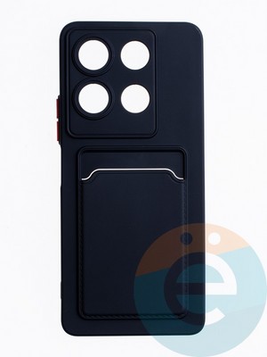 Накладка силиконовая Winter с кардхолдером для Infinix Note 30 черная - фото 63316