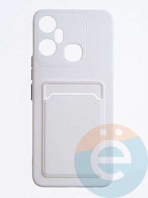 Накладка силиконовая Winter с кардхолдером для Infinix Smart 6 Plus белая - фото 63318