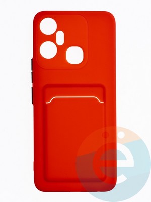 Накладка силиконовая Winter с кардхолдером для Infinix Smart 6 Plus красная - фото 63321