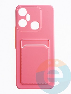 Накладка силиконовая Winter с кардхолдером для Infinix Smart 6 Plus розовая - фото 63322