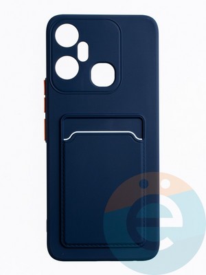 Накладка силиконовая Winter с кардхолдером для Infinix Smart 6 Plus синяя - фото 63324