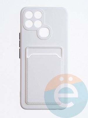 Накладка силиконовая Winter с кардхолдером для Infinix Smart 6 белая - фото 63334